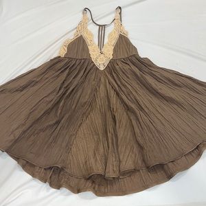 Free People Tan/Brown Mini Dress size S